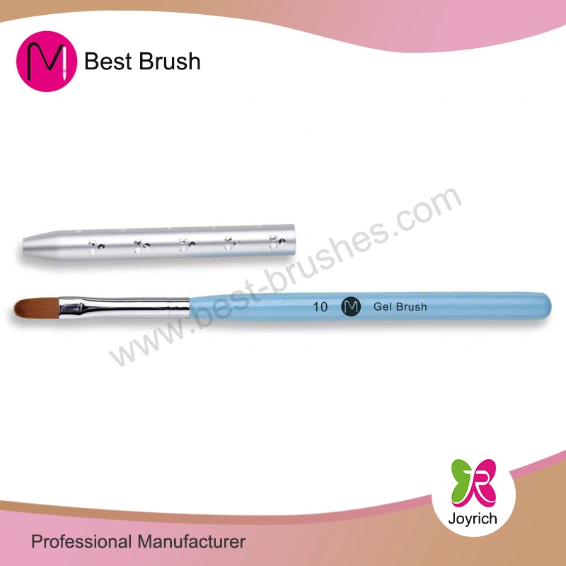 Helesinine puust nailonist juuksegeeli pintsel korgiga