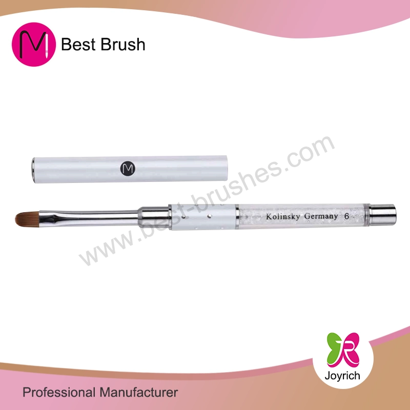 Valge metallist nailonist juuksegeeli pintsel rhinestonega
